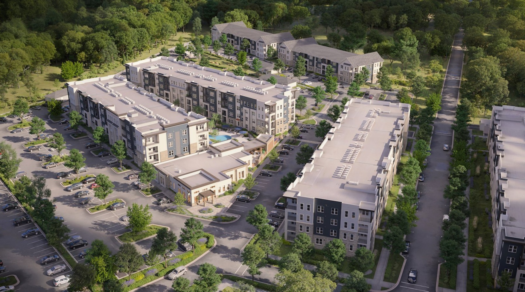 aerial view of a large building