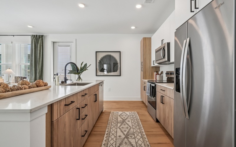 Well-lit kitchen with ample counter space