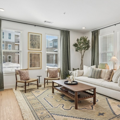 Open space living area with natural lighting