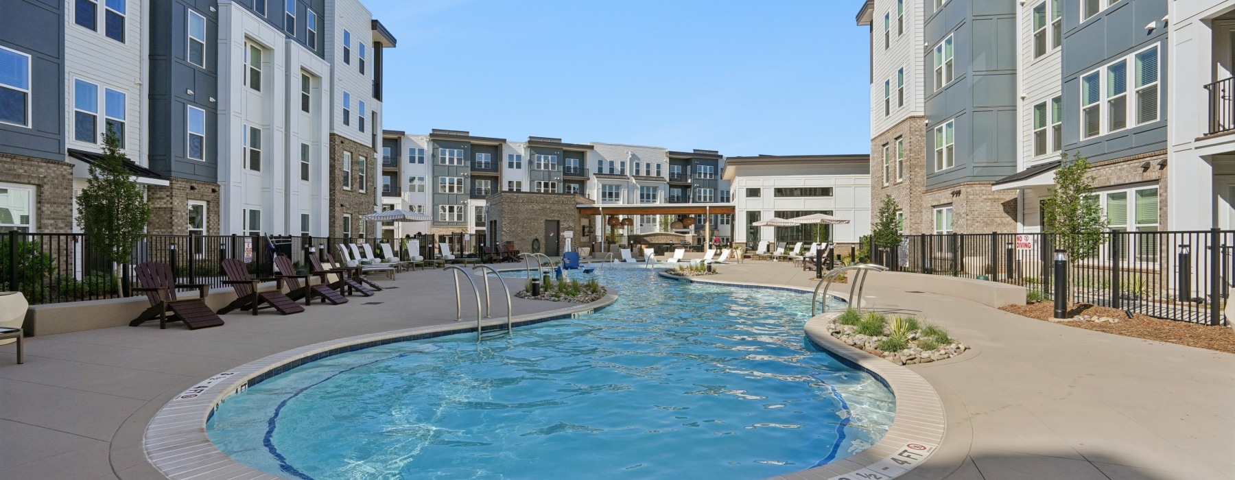 a pool in a courtyard